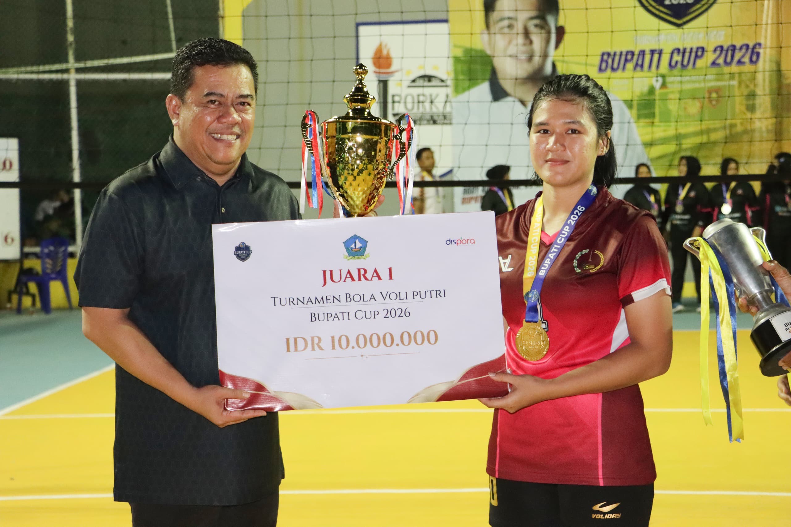Turnamen Bola Voli Bupati Cup 2026, Polres Bintan dan Megat 707 Kembali Duduk di Peringkat Teratas. Dok : Kominfo Kabupaten Bintan