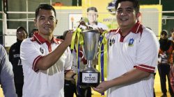 Roby Buka Turnamen Bola Voli Bupati Cup III 2026 di Lapangan Kuala Sempang. Dok : Kominfo Kabupaten Bintan