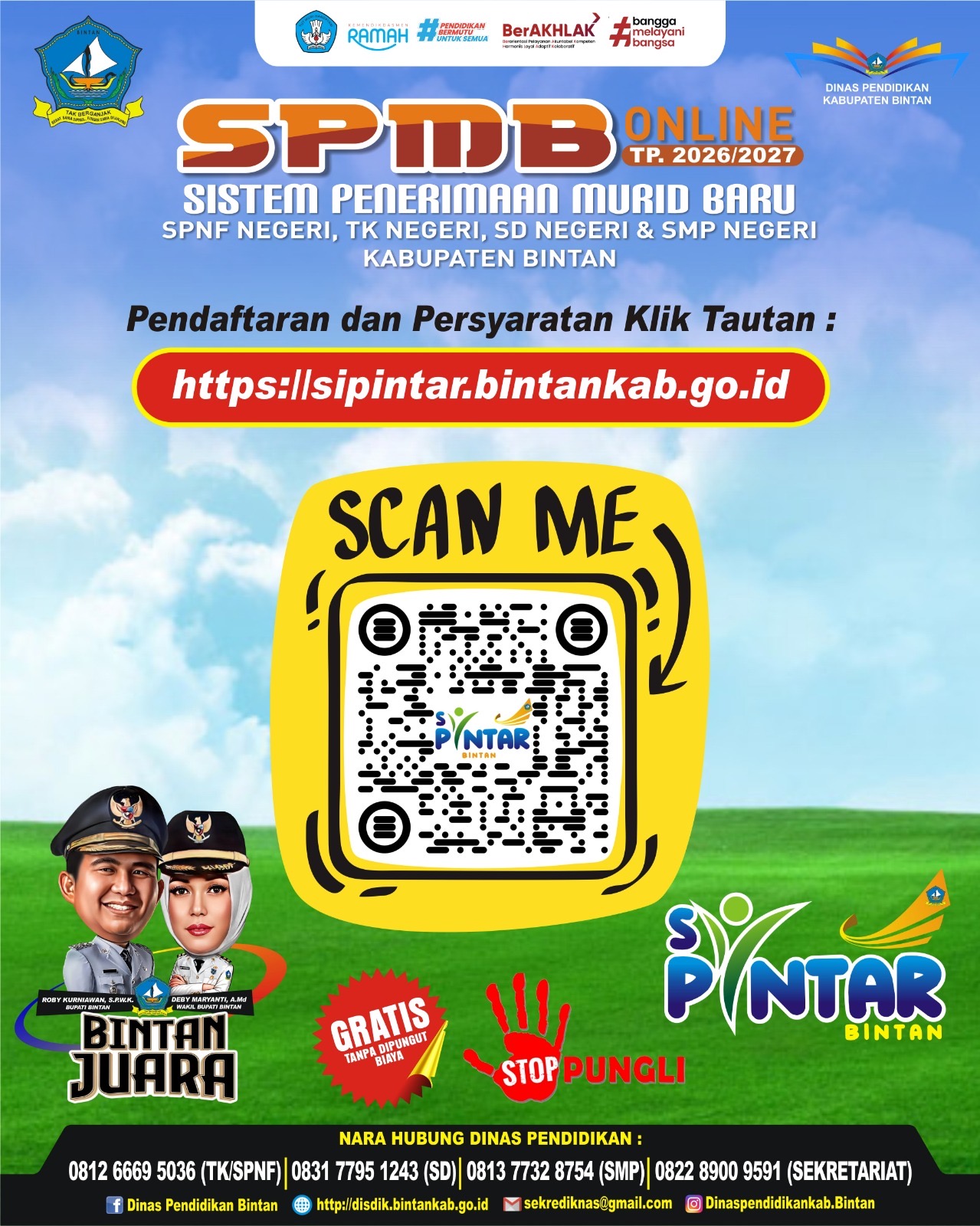 Lewat Si-Pintar, SPMB Online TP 2026-2027 Bintan Siap Dimulai.Dok : Kominfo Kabupaten Bintan