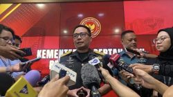 Konferensi pers Kementerian Pertahanan yang menjelaskan perkembangan kasus dan evaluasi pelaksanaan latihan dasar militer. Dok : Istimewa
