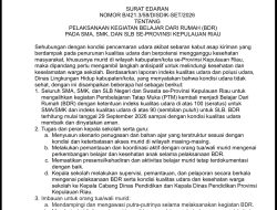 Kualitas Udara Memburuk, SMA/SMK dan SLB se-Kepri Kembali Belajar dari Rumah Mulai 29 September