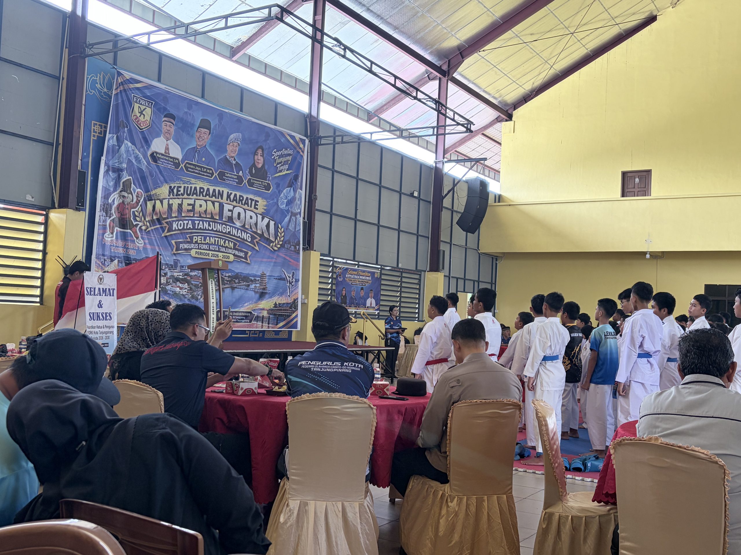 Suasana Kejuaraan Karate Internal FORKI Tanjungpinang Digelar, Pengurus Baru Resmi Dilantik. Dok : Lintaskepri.com