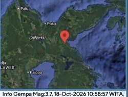 Gempa Magnitudo 3,7 Guncang Morowali Utara, Sulawesi Tengah