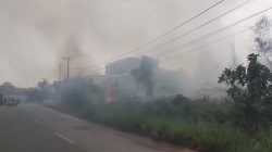 Kebakaran Lahan di Jaln Daeng Celak Tanjungpinang, Asap Tebal Selimuti Kawasan. Dok : Istimewa