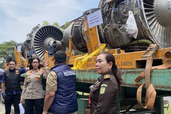 Polda Kepri Bongkar Dugaan Penyelundupan Tiga Mesin Pesawat Rp30 Miliar di Batam. Dok : Humas Polri